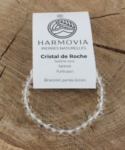Bracelet Cristal de Roche - Perles 6mm